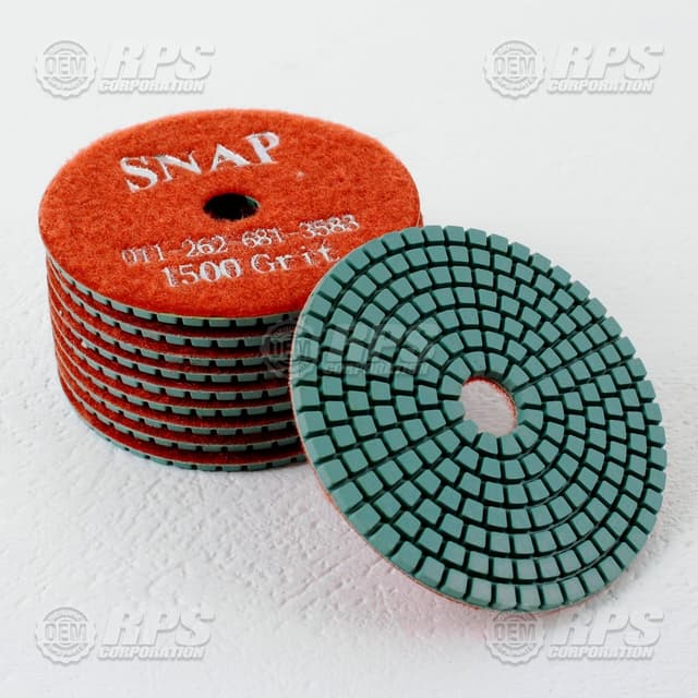SNAP-1500GRIT10 - Diamond Polish Disk,1500 4" X 3.5mm, pack of 10,orange