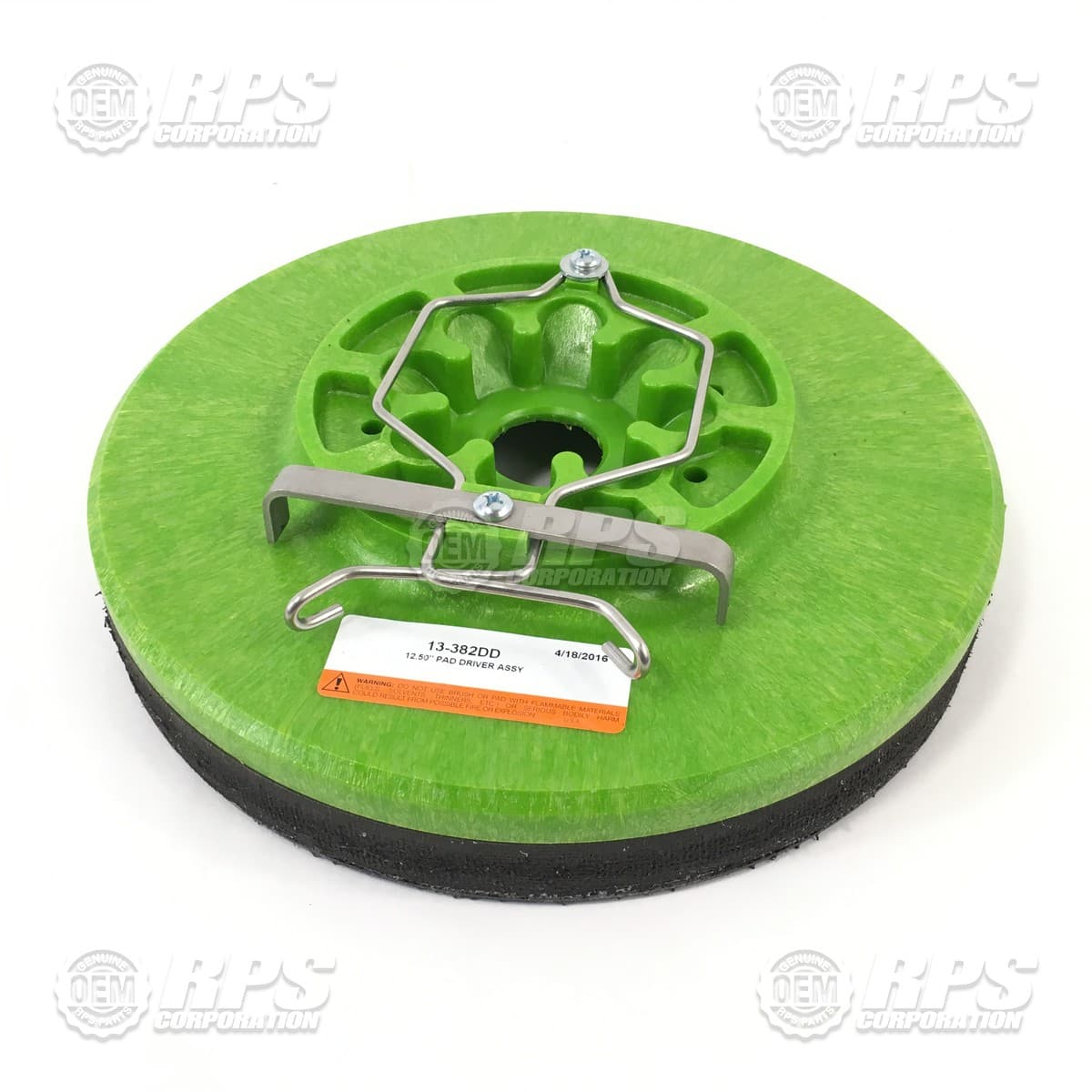 13-382DD - Pad Driver,13" SNAP Diamond Polishing, Green Block