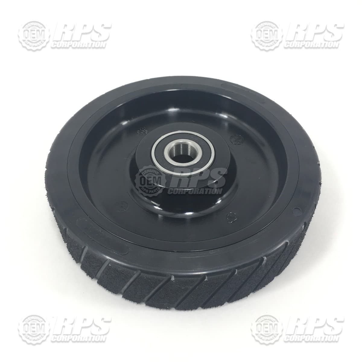 170-6188 - Tire, Black, Poly, 8" OD x 2" W w/ Bearing, Grooved