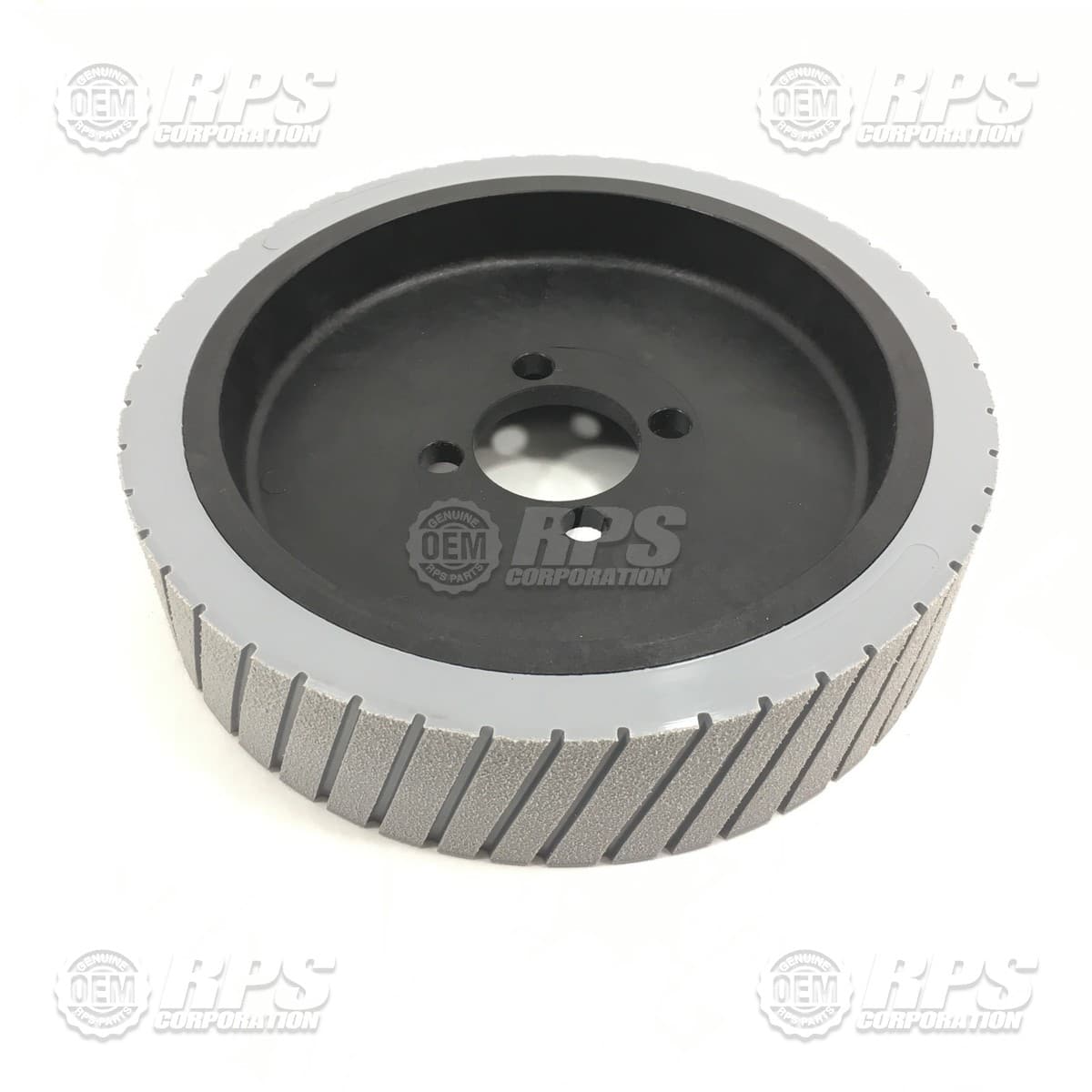 175-6196D - Wheel Assembly,Grey,Poly,10" Plastic Hub, Grooved,w/Bushings