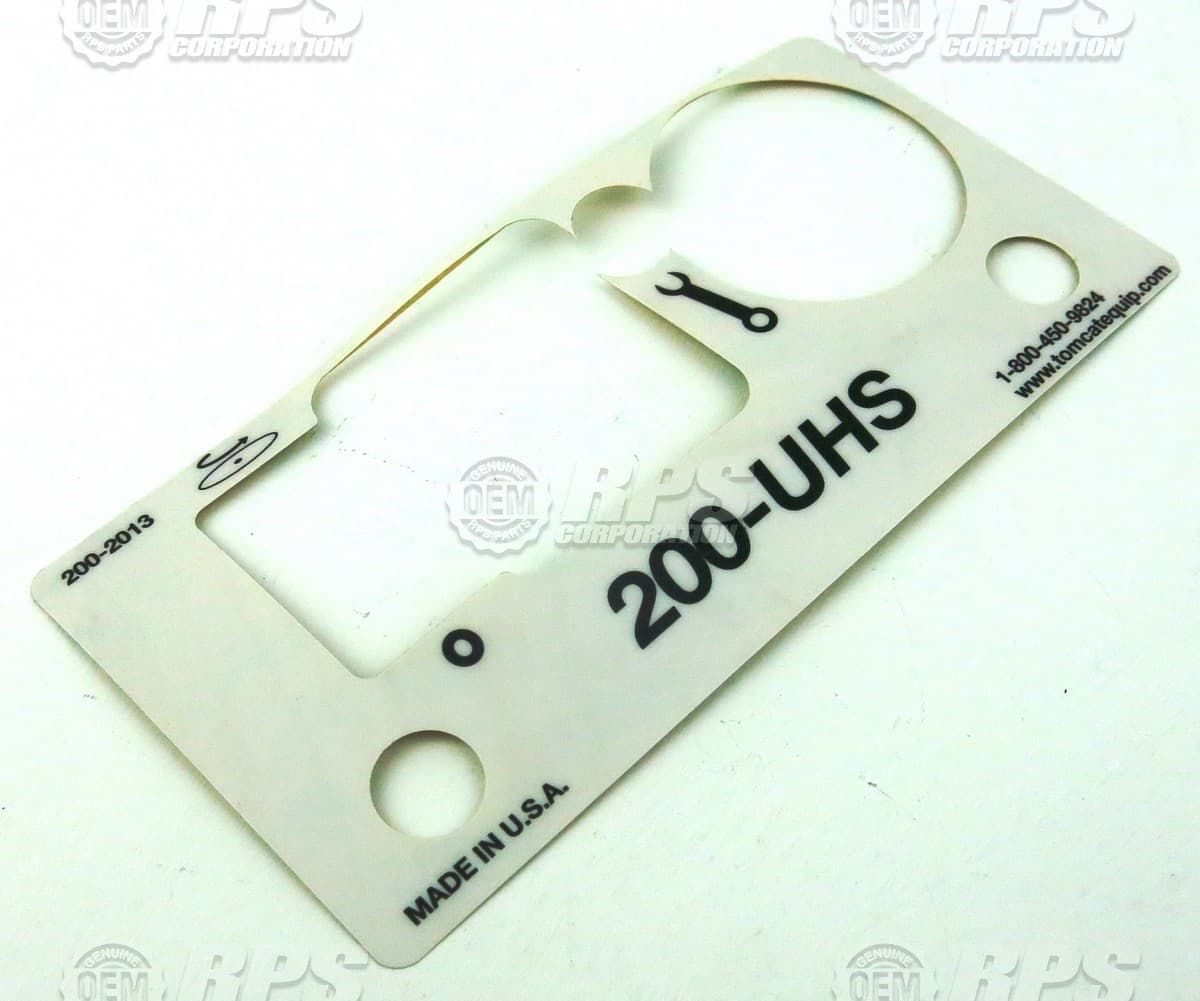 200-2013 - Decal,200 Control Panel,Top 
