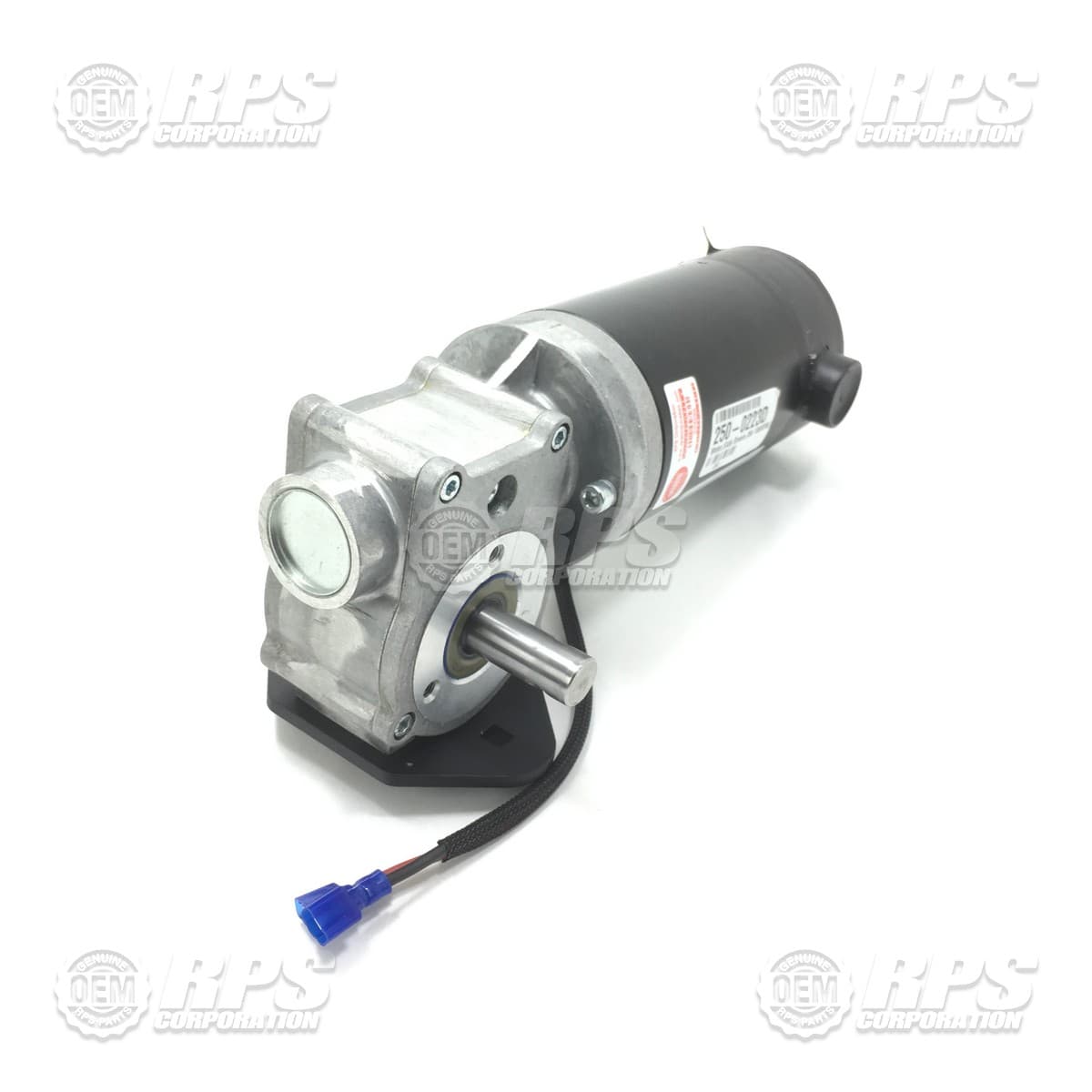 250-0223D - Motor,Side Broom,36v 106RPM,RH Right Side, Complete w/Mounting Bracket