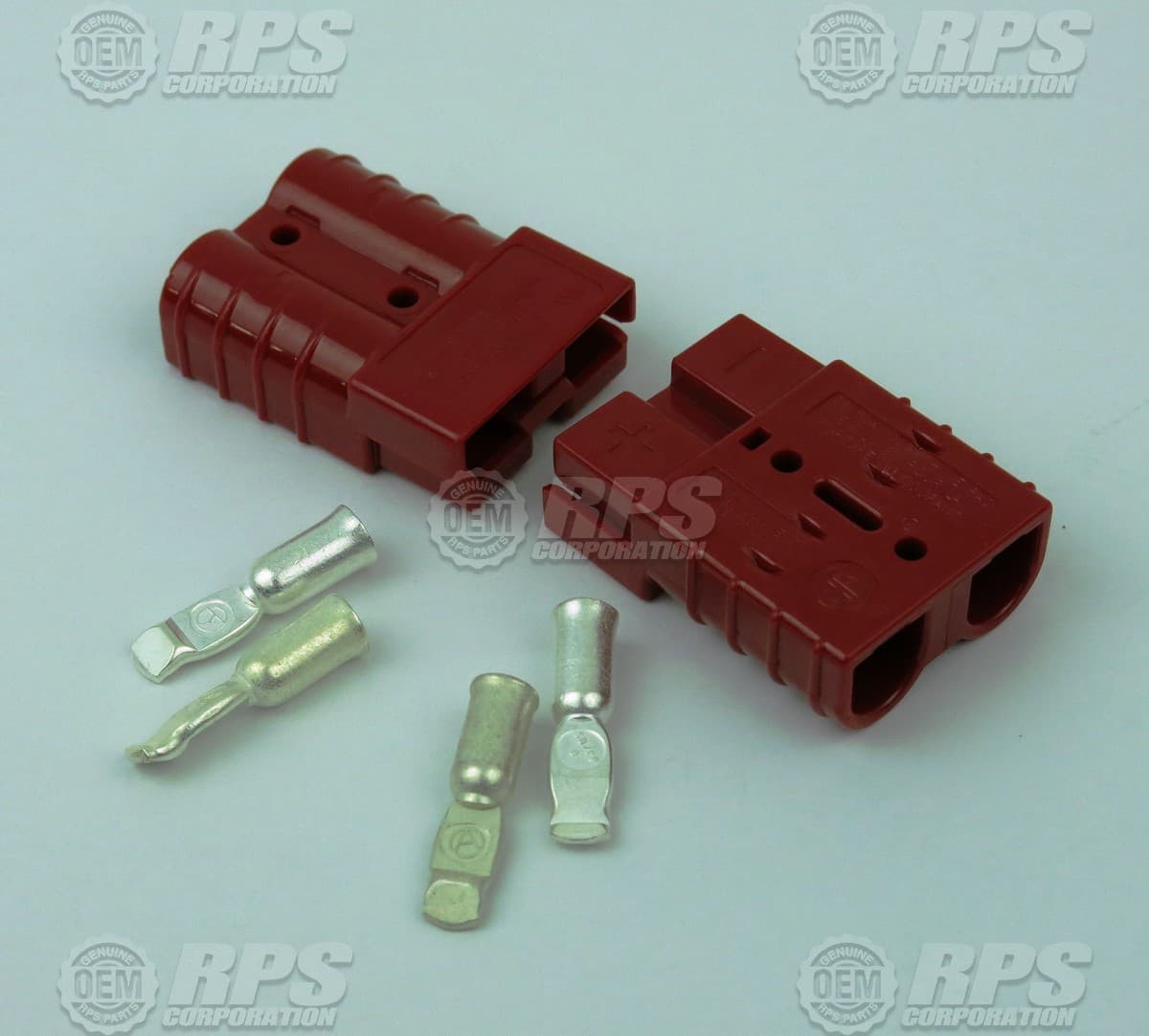 4-257 - Connector,Anderson,Red,50 (24V) Housing  Set of 2  w/Contacts