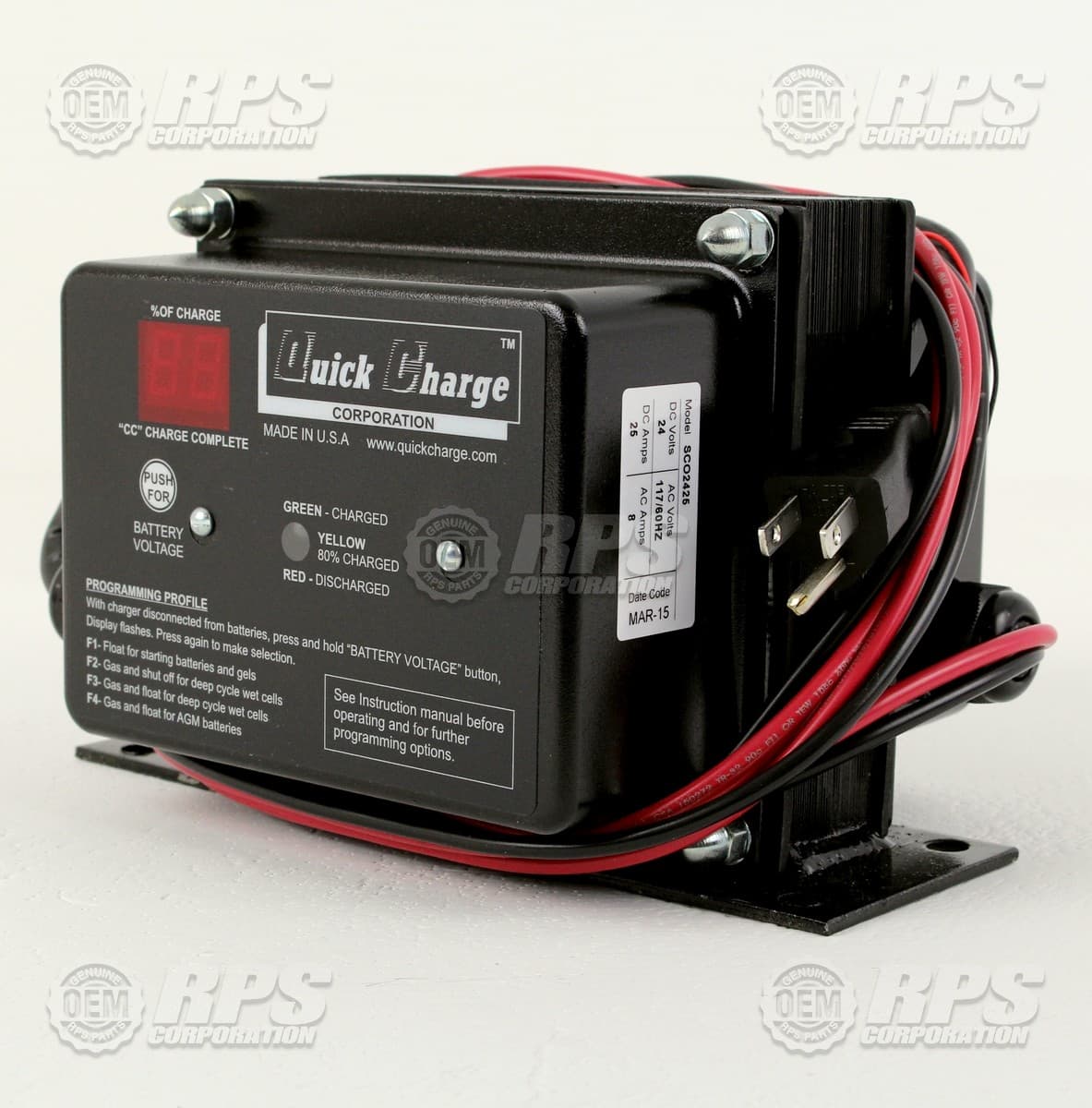 253-2450 - Charger,Onboard,Quick,24V,25A HW,110V/60Hz Wet/AGM