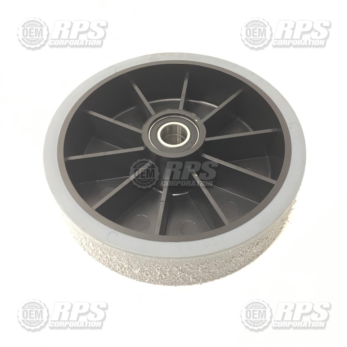 260-6181 - Tire, Grey, Poly, 8 OD x 2 W w/ Bearing