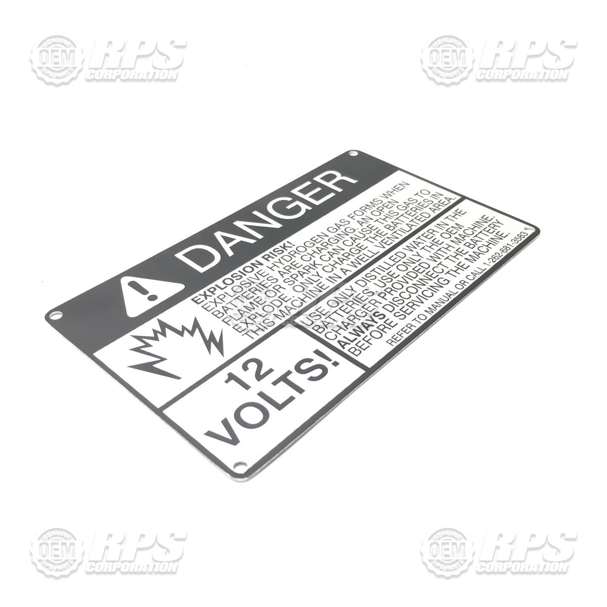 4-7290 - Battery Warning Plate, 12V