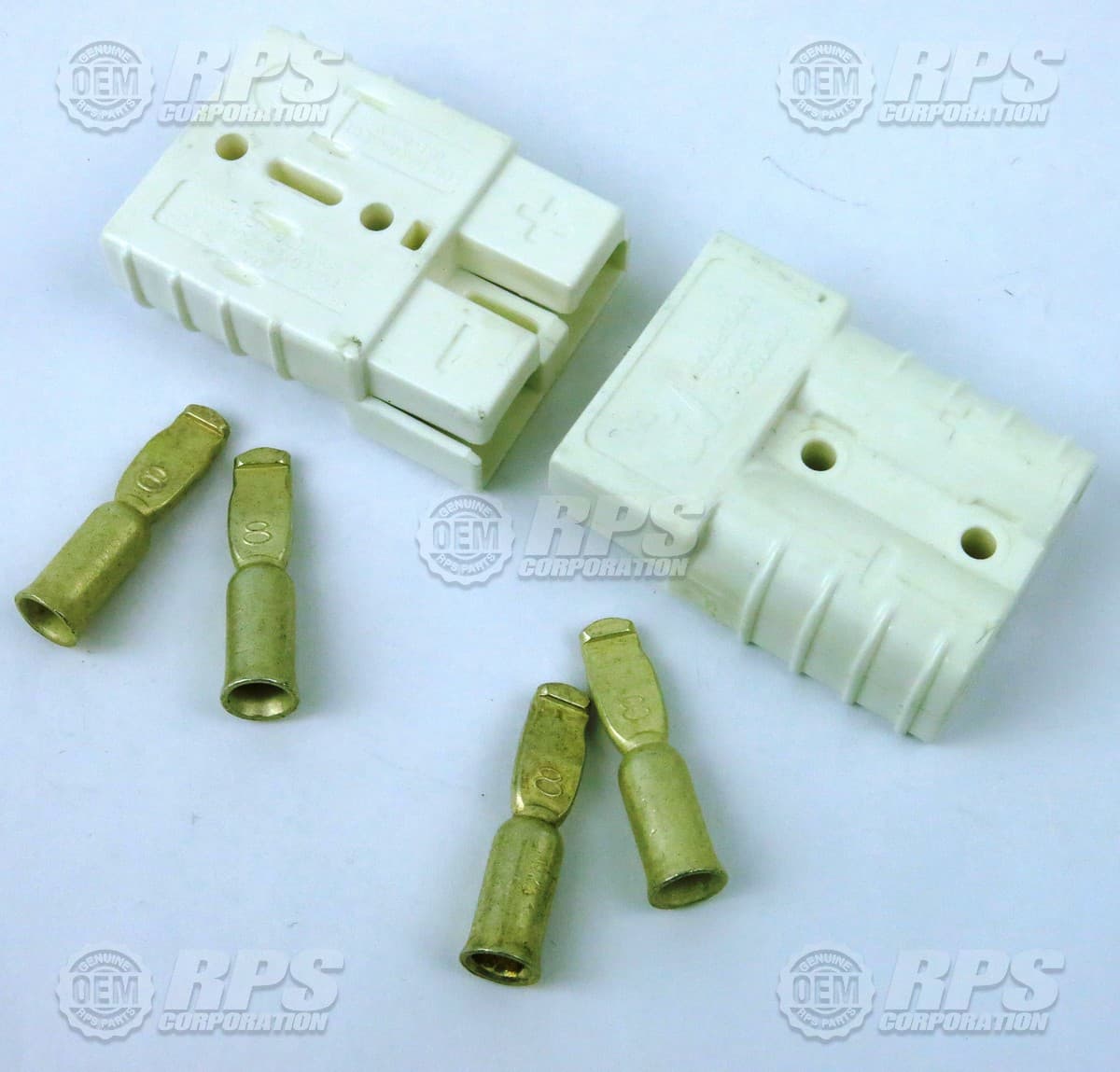 5-220 - Connector,Anderson,White,50a (24V) Housing Set of 2 w/8 Ga. Contacts